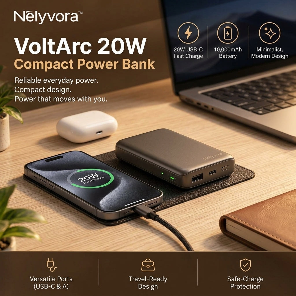 Nelyvora™ VoltArc 20W Compact Power Bank
