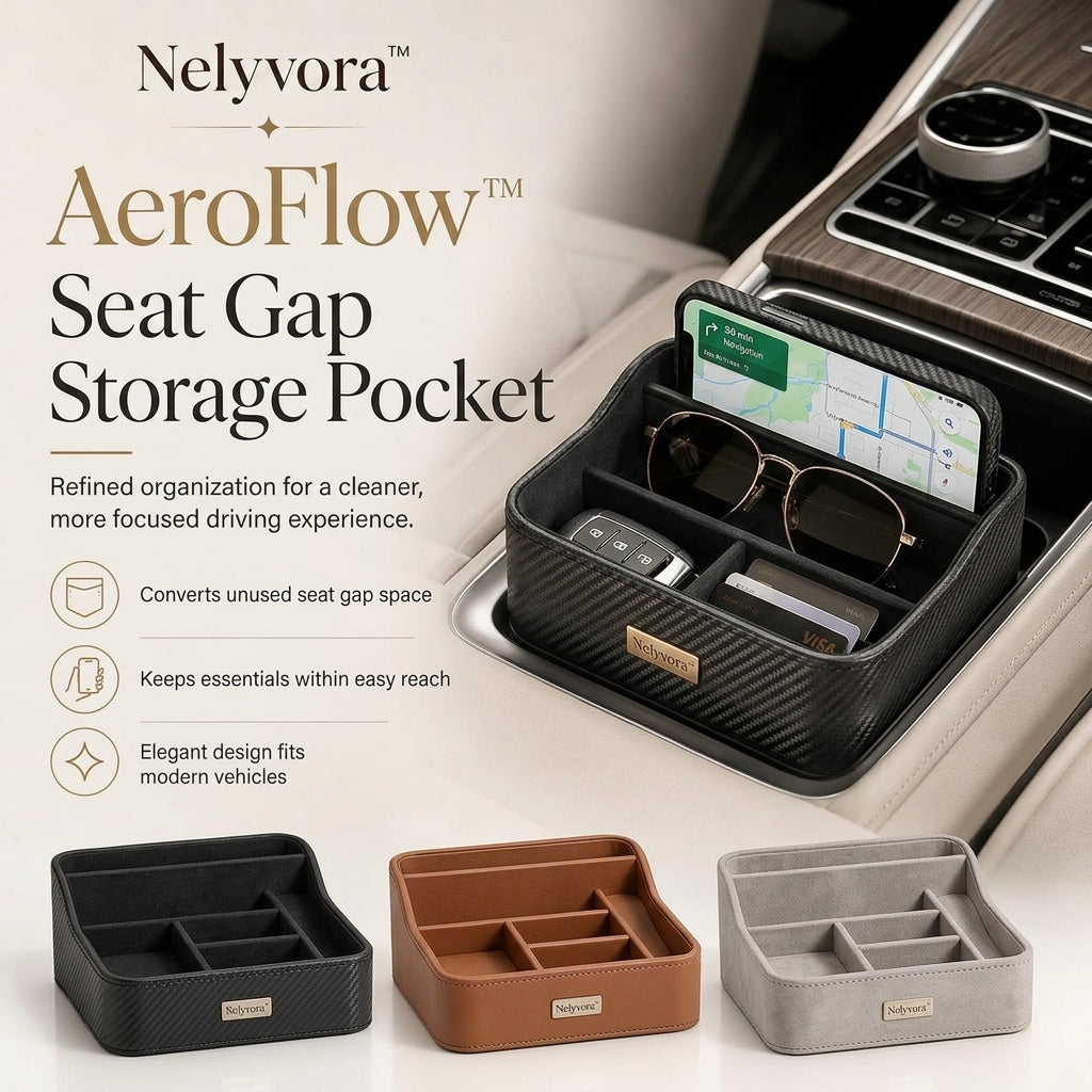 Nelyvora™ AeroFlow Seat Gap Storage Pocket