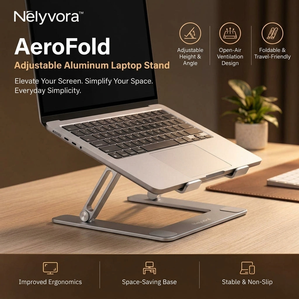 Nelyvora™ AeroFold Adjustable Aluminum Laptop Stand
