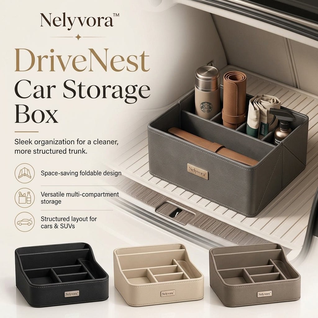 Nelyvora™ DriveNest Foldable Car Storage Box