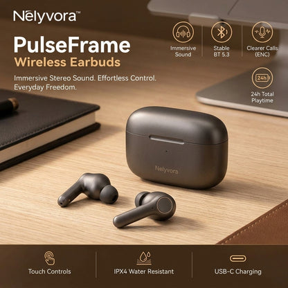 Nelyvora™ PulseFrame Wireless Earbuds